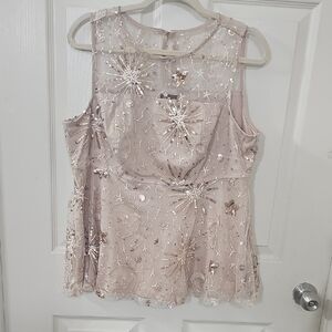 Torrid Pink Sequin Embellished Top